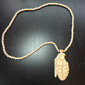 GoodWood NYC‎ Grenade Necklace Wooden Pendant Wooden Beaded